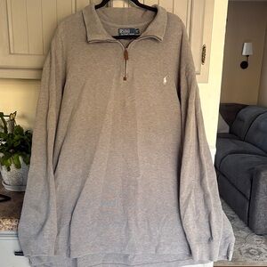 Polo by Ralph Lauren Men's Heather Gray Quarter-Zip Sweatshirt